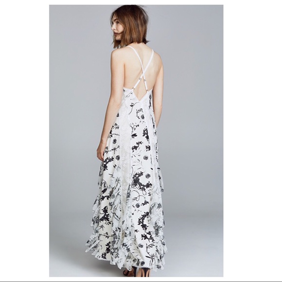 ALICE + OLIVIA RUFFLE MAXI DRESS - Picture 6 of 7